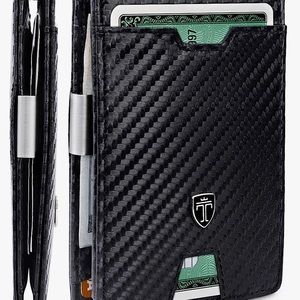 Mens Slim Wallet with Money Clip Credit Card Holder for Men with Gift Box.